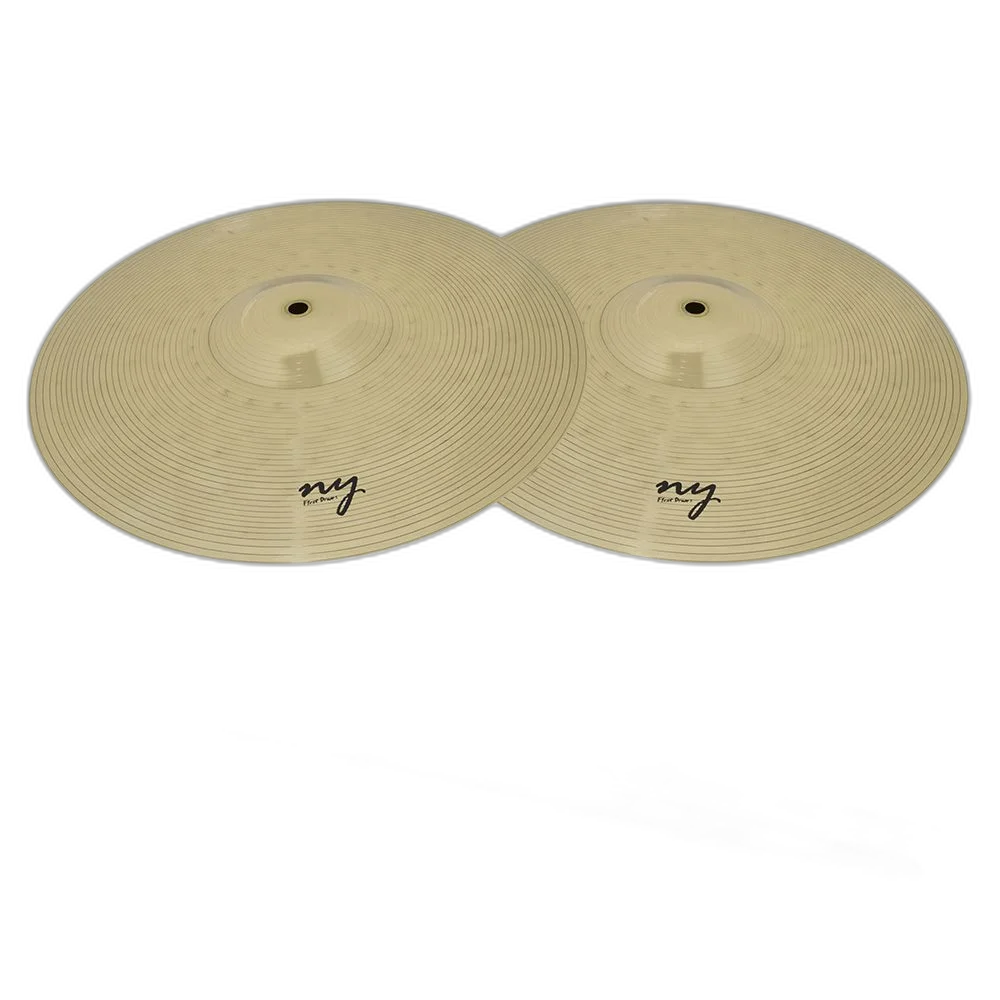 Par De Pratos Chimbal Bateria 14" Liga Latão + Baqueta 5a Hickory New York