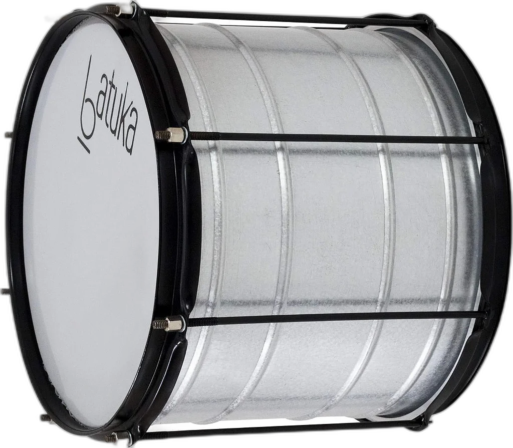 Surdo 30X14" Alumisteel 6 Afin Aro Chapa Preto Pele Leitosa Batuka