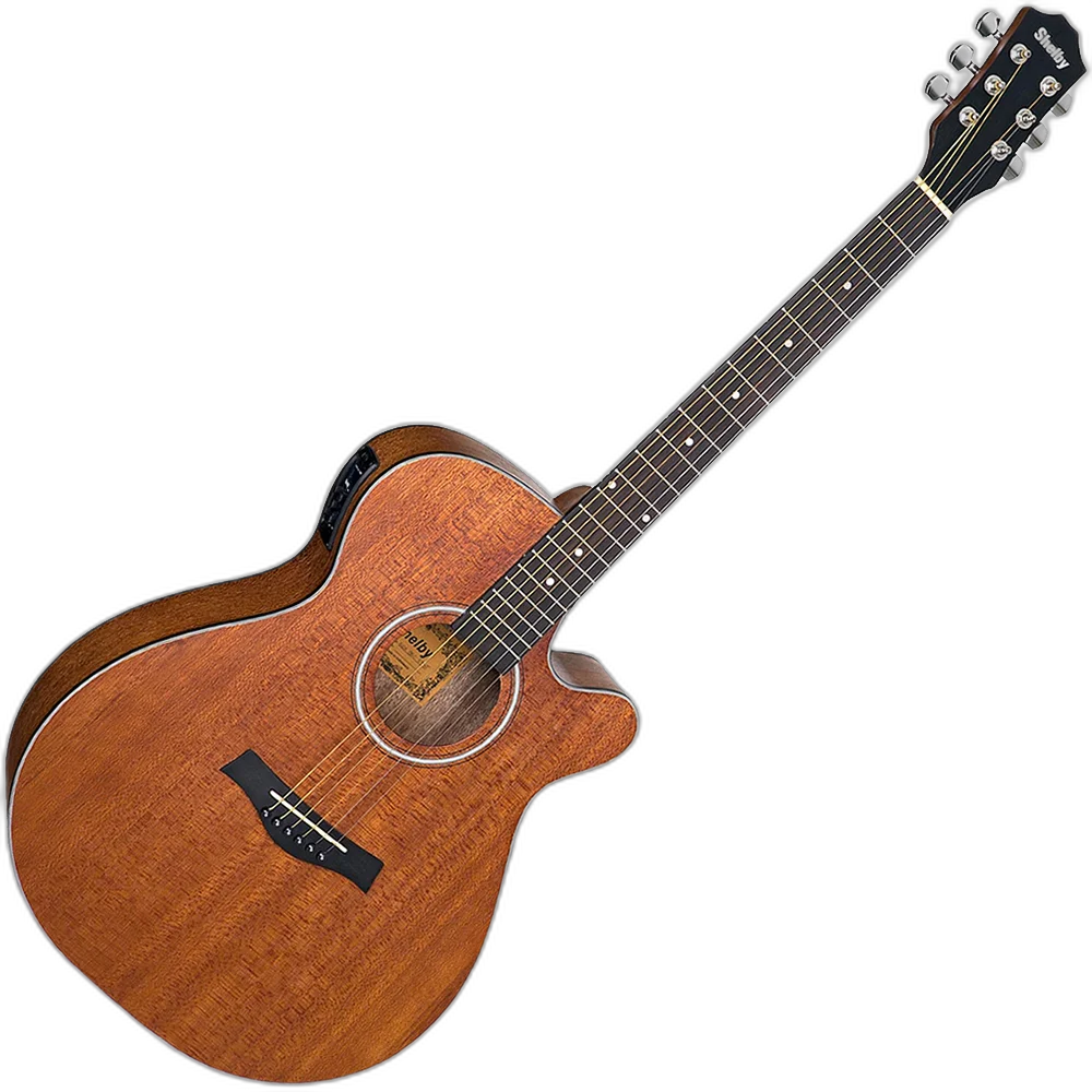 Kit Violão Eletroacústico Shelby SGA196C Folk Aço Satin Natural Vx01