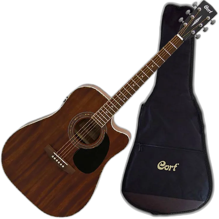 Violão Eletroacústico Cort Folk Mahogany Ad880 mce Cutwat Aço Mogno