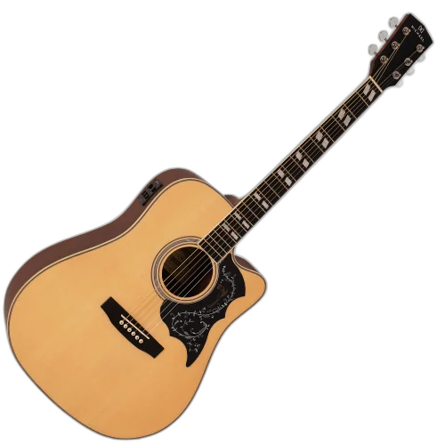 Violão Eletroacústico Aço Michael Folk VMF440 ST Satin Natural com Tampo em Spruce