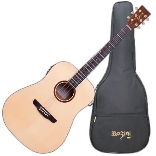Violão Elétrico Rozini Premium Folk RX321.AT.N.LP C/ Capa