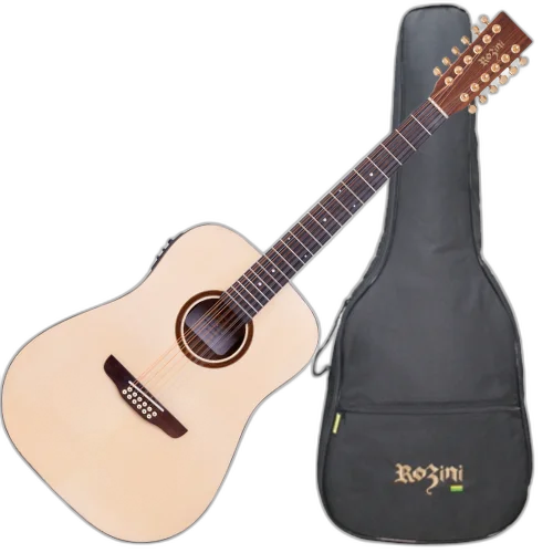 Violão Elétrico Rozini Premium Folk 12 Cordas RX421.AT.N.LP