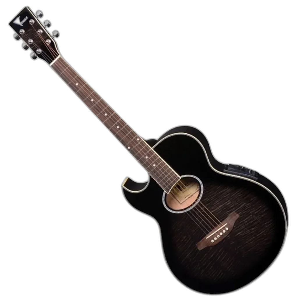 Violão Eletroacústico Eagle GL36 Bkb Canhoto Cutaway Preto