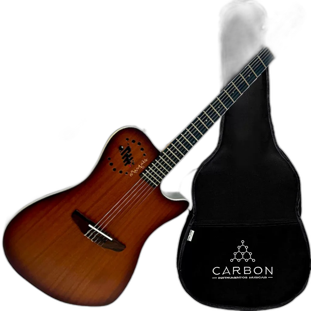 Kit Violão Eletroacústico Marquês VN-12 Flat Nylon Castanho VX02