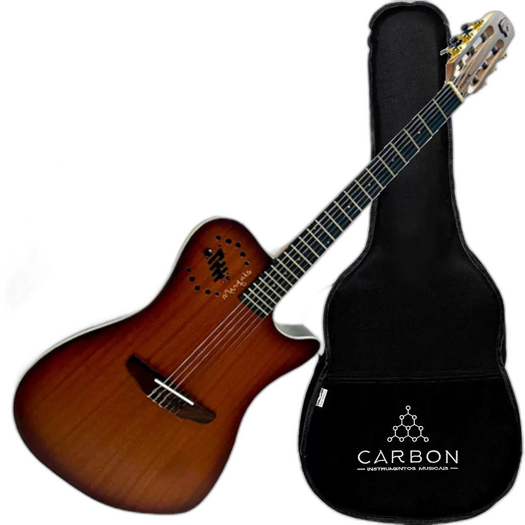 Kit Violão Eletroacústico Marquês VN-12 Flat Nylon Castanho VX04