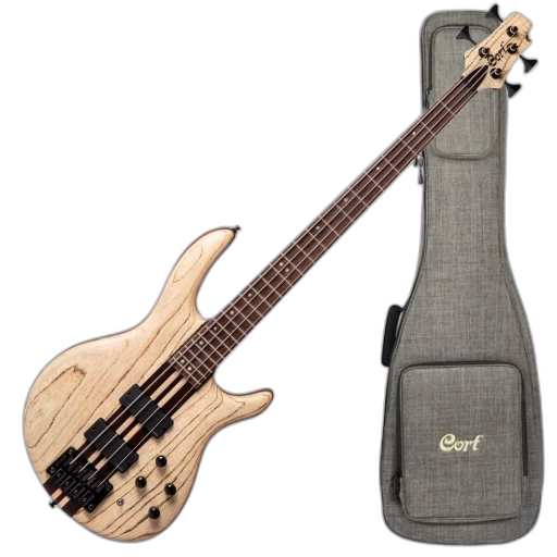 Contrabaixo 4 Cordas Ativo Cort A4 Ultra Ash ENB com Captadores Fishman Fluence e Case