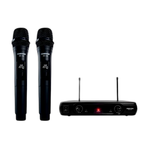 Microfone Sem Fio Duplo VHF DX-158 Devox