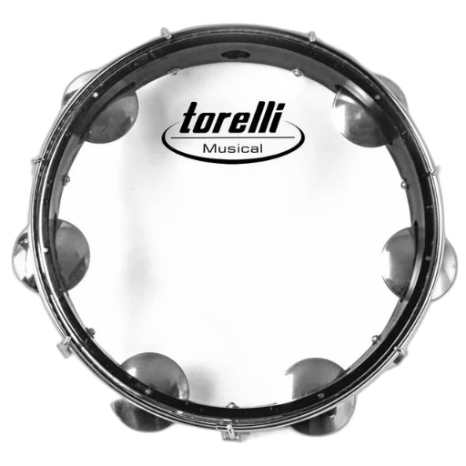 Pandeiro Torelli 10" Pele Cristal ABS Preto TP348PT com Platinelas de Alumínio