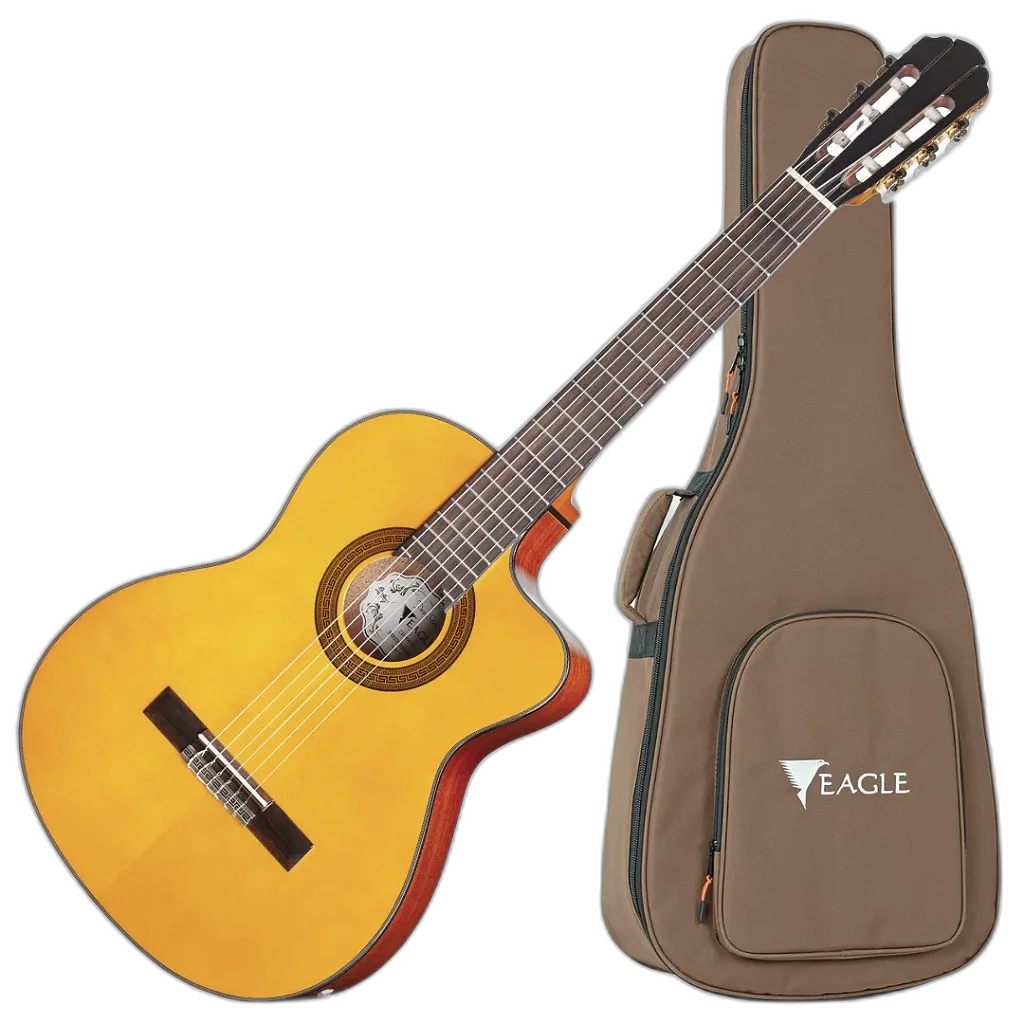 Violão Eletroacústico Eagle Ch800f VG Flat Nylon