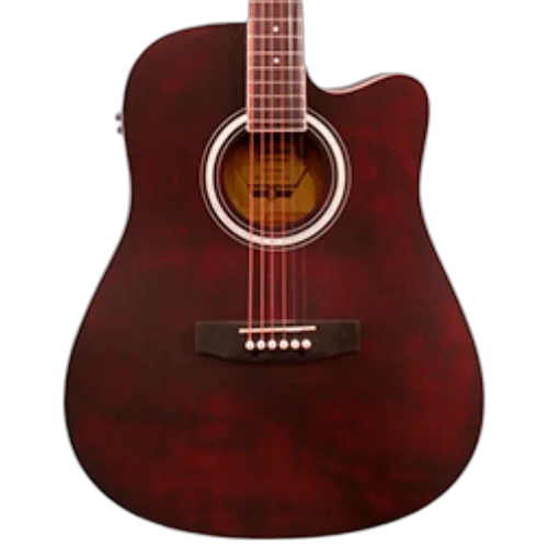 Violão Eletroacústico Waldman DCE 141 WR Folk Aço e Pré-amplificador EQ-3RT