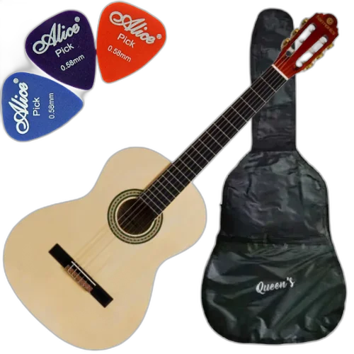 Kit Violão Harmonics GNA-111 Natural Clássico Acústico Nylon com Tampo em Linden