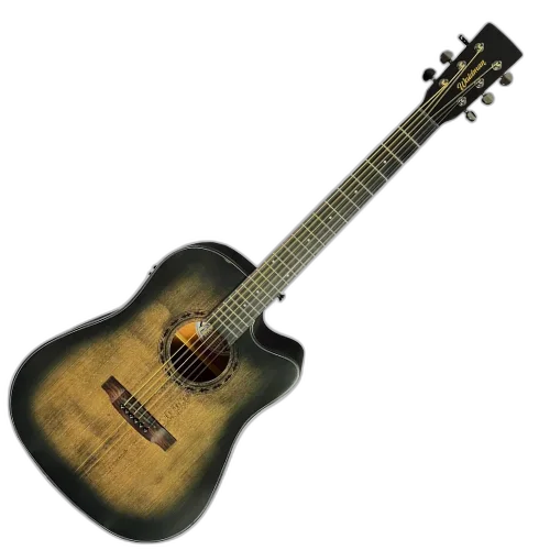Violão Eletroacústico Aço Waldman DCEX-1141 BKB Preto com Tampo Sólido e Bag