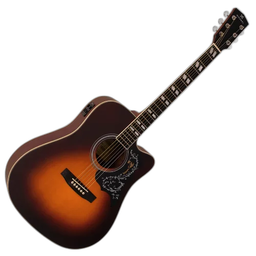 Violão Eletroacústico Aço Michael Folk VMF440 SV Sunburst Vintage com Tampo em Spruce
