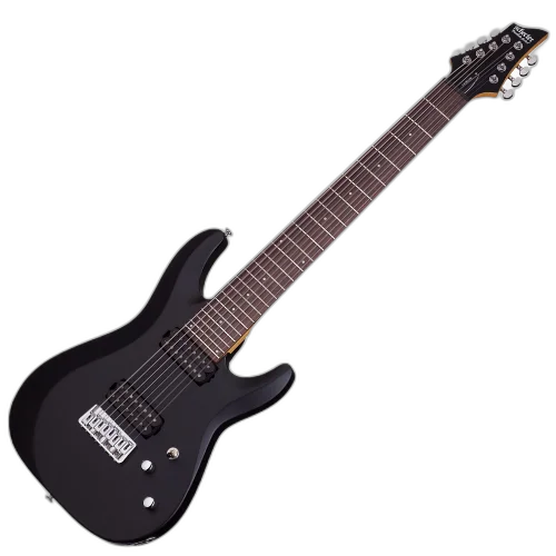 Guitarra Schecter C-8 Deluxe 8 Cordas SBK Satin Black com Captadores Diamond Plus e Ponte Tune-O-Matic 440