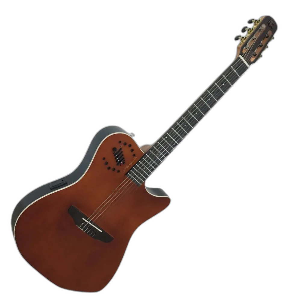 Violão Eletroacústico Marquês VN-12MGBEQ Nylon Clássico Cutaway Mogno Brilhante