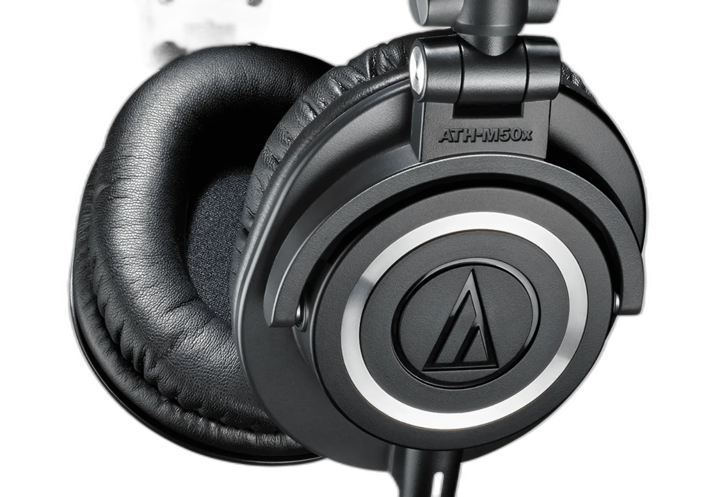 Conchas do ATH-M50x girando em 90 graus para monitoramento