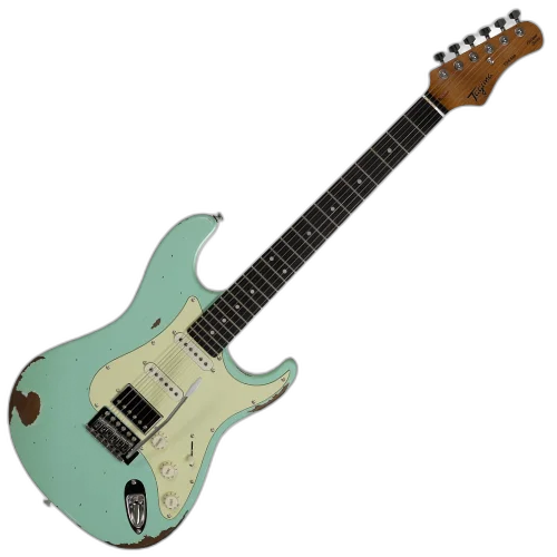 Guitarra Tagima TGA-580 ASG Antique Surf Green com Captadores HSS e Acabamento Relic