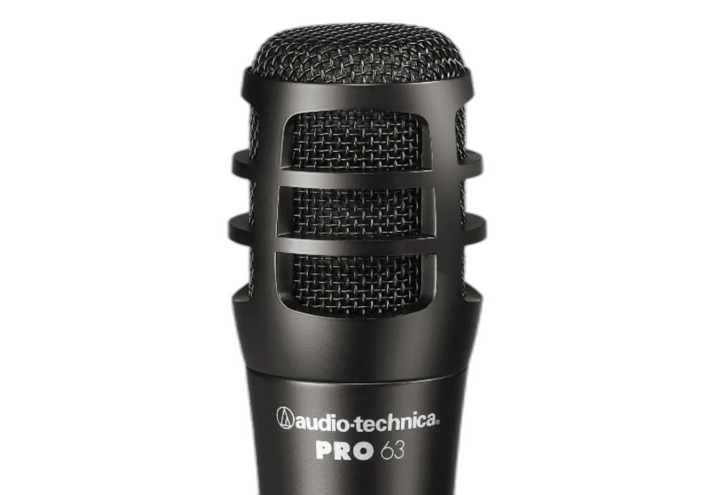 Microfone PRO63 em seu cachimbo, pronto para ser montado em um pedestal