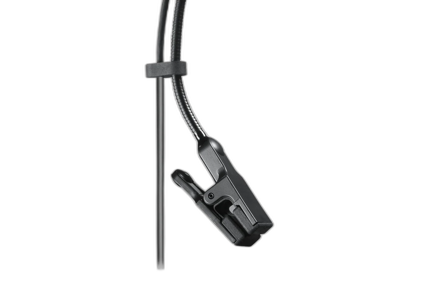 PRO35 com a garra UniMount® presa na campana de um saxofone