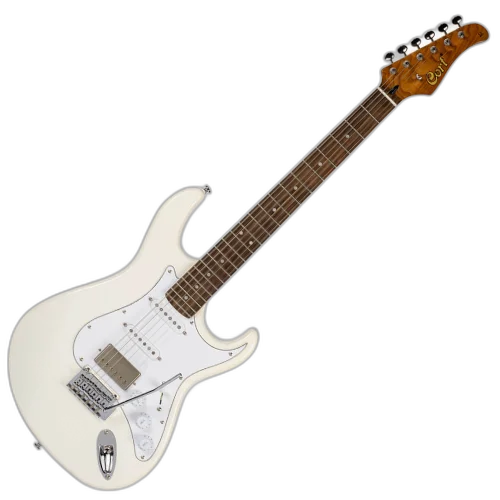 Guitarra Cort G260CS OW Olympic White com Captadores Voiced Tone HSS e Braço Roasted Maple
