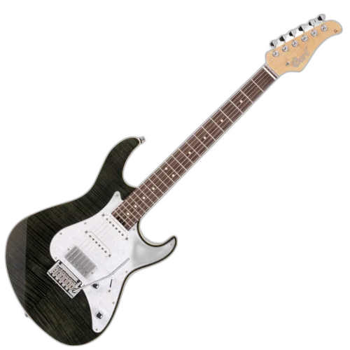 Guitarra Cort G280 Select TBK Trans Black com Captadores Voiced Tone VTS-63 e VTH-77 e Ponte CFA-III Tremolo e Bag