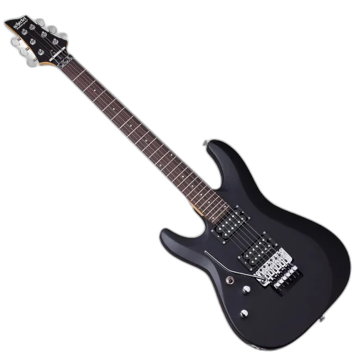 Guitarra Schecter C-6 FR Deluxe LH Satin Black Canhoto com Captadores Schecter USA SuperCharger Mach-6 e Ponte Hipshot Hardtail 436