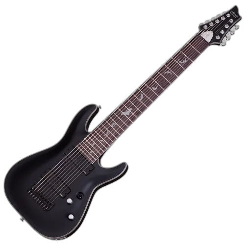 Guitarra Schecter Damien Platinum-9 SBK Satin Black 9 Cordas com Captadores EMG 909 e Ponte Fixa 1193