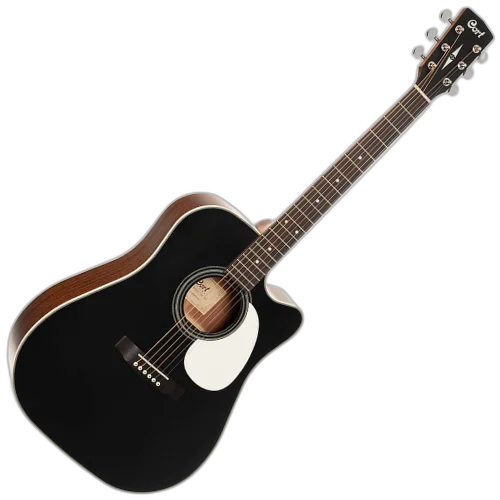 Violão Eletroacústico Cort MR500F-CED BKS Black Satin Dreadnought com Solid Red Cedar e Fishman Presys VT
