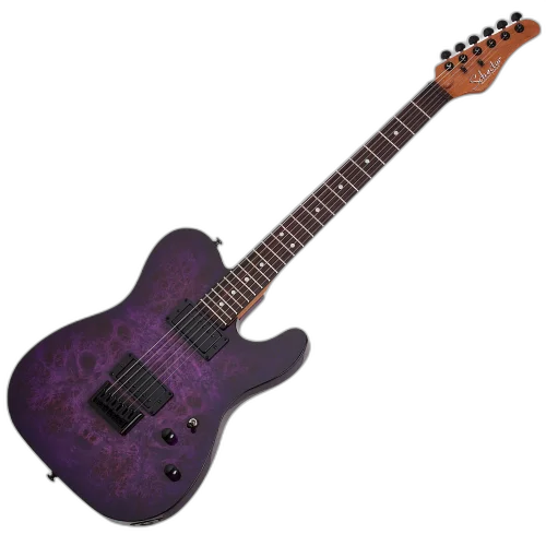 Guitarra Schecter PT Standard PBB Purple Burst Burl com Captadores Schecter Diamond Standard Humbucker e Ponte Schecter Diamond Hardtail 3956