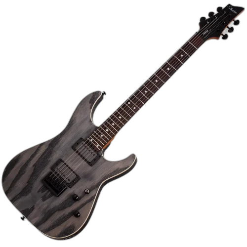 Guitarra Schecter C-1 Standard CS Charcoal Satin com Captadores Schecter USA SuperCharger Mach-6 HH e Ponte Hipshot Hardtail 3951