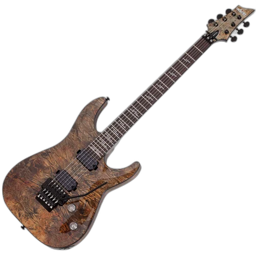 Guitarra Schecter Omen Elite-6 FR CH Charcoal com Captadores Schecter Diamond Heretic HH e Ponte Floyd Rose Special 2454