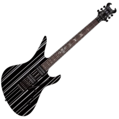 Guitarra Schecter Synyster Standard GBSP Gloss Black with Silver Pinstripes com Captadores Schecter USA SuperCharger Mach II HH e Ponte Tune-O-Matic 1739