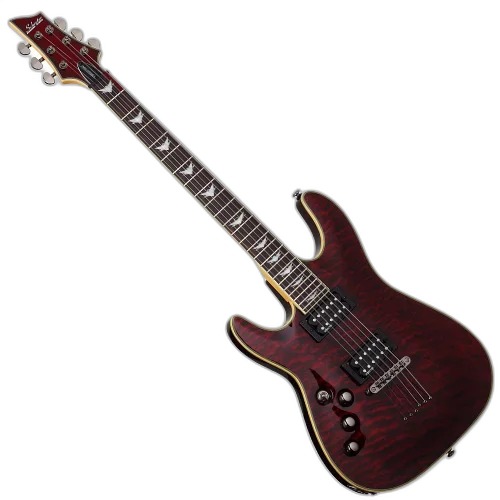 Guitarra Schecter Omen Extreme-6 LH BCH Black Cherry com Captadores Schecter Diamond Plus HH e Ponte Tune-O-Matic 2009