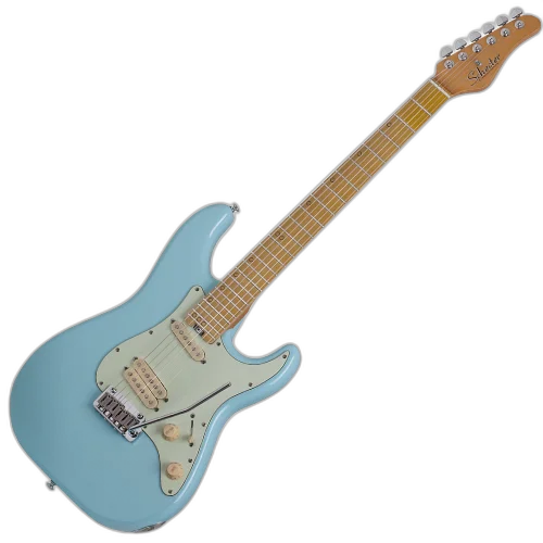 Guitarra Schecter MV-6 SSB Super Sonic Blue com Captadores Schecter Diamond 351 SSS e Ponte Schecter 2-Point Tremolo 4203