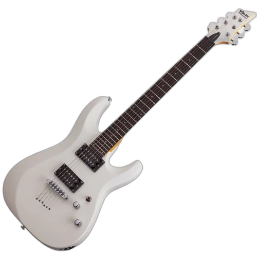 Guitarra Schecter C-6 Deluxe SWHT Satin White com Captadores Schecter Diamond Plus HH e Ponte Tune-O-Matic 432