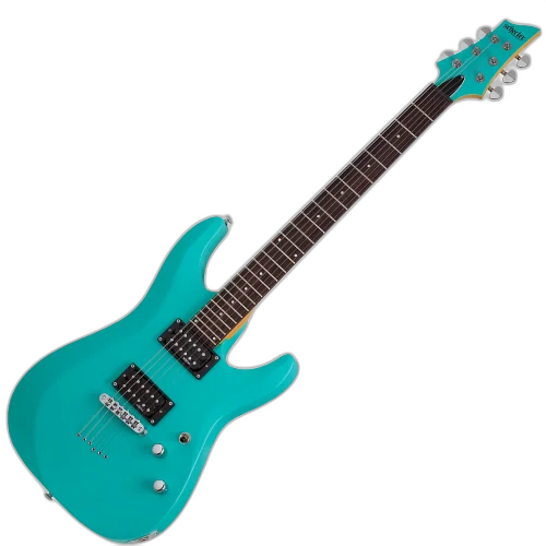 Guitarra Schecter C-6 Deluxe SAQ Satin Aqua com Captadores Schecter Diamond Plus HH e Ponte Tune-O-Matic 428