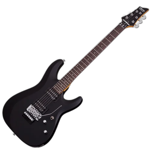 Guitarra Schecter C-6 FR Deluxe SB Satin Black com Captadores Schecter Diamond Plus HH e Ponte Floyd Rose Special 434