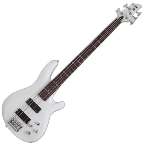 Contrabaixo Elétrico Schecter C-5 Deluxe Satin White com Captadores Schecter Diamond Bass e Ponte Schecter Diamond Hardtail 587