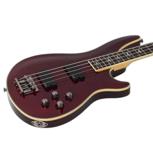 Contrabaixo Schecter Omen Extreme-4 Black Cherry com Captadores Schecter Diamond Bass e Ponte Schecter Diamond Bass 2040
