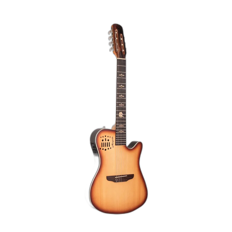 Violão Eletroacústico Marquês 7-VN-145NBEQ 7 Cordas Super Flat Natural Sombra com Fishman Clasica III