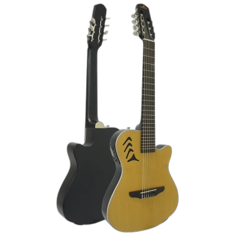 Violão Eletroacústico Marquês 7-VN-23NSEQ 7 Cordas Super Flat Natural Fosco com MET-A08
