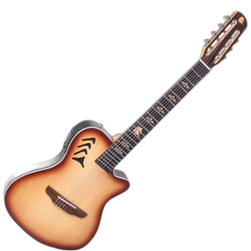 Violão Eletroacústico Marquês 7-VN-23NBEQ 7 Cordas Super Flat Natural Sombra com MET-A08