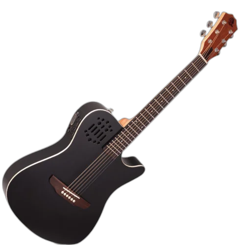 Violão Eletroacústico Marquês VA-144BKSEQ Flat Travel Baby Black Fosco Aço com MET-A08