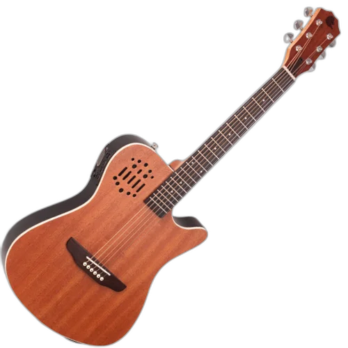 Violão Eletroacústico Marquês VA-144MGSEQ Flat Travel Baby Mahogany Fosco Aço com MET-A08