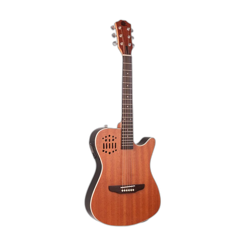 Violão Eletroacústico Marquês VA-144MGSEQ Flat Travel Baby Mahogany Fosco Aço com MET-A08