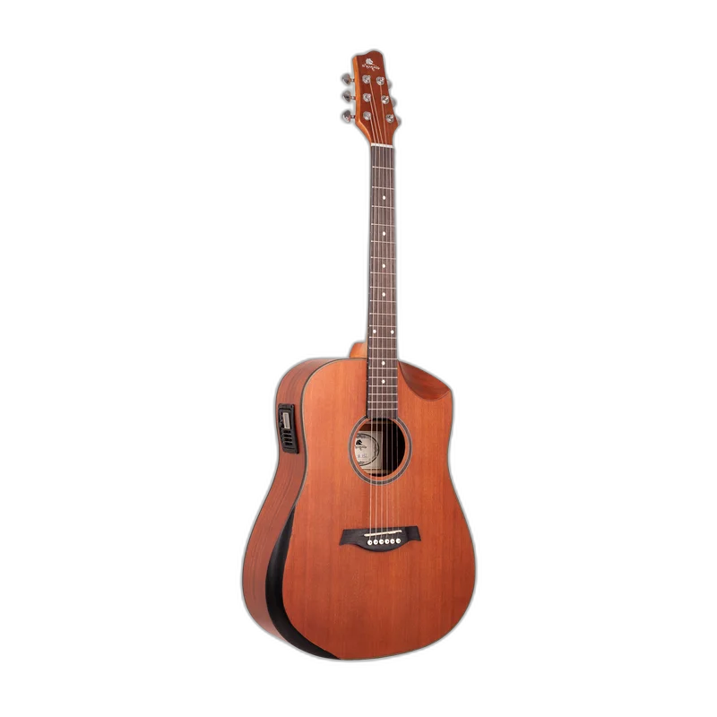 Violão Eletroacústico Marquês VA132 CTS EQ Folk Half Cutaway Castanho Fosco Aço com B-12
