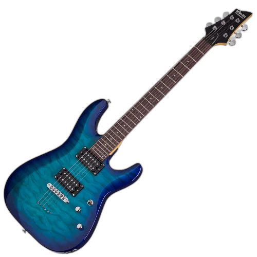 Guitarra Schecter C-6 Plus OBB Ocean Blue Burst com Captadores Schecter Diamond Plus e Ponte Tune-O-Matic 443