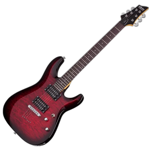 Guitarra Schecter C-6 Plus STCB See-Thru Cherry Burst com Captadores Schecter Diamond Plus e Ponte Tune-O-Matic 447
