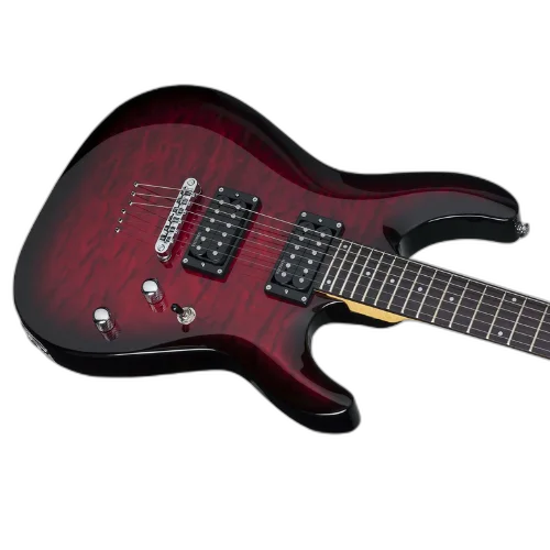 Guitarra Schecter C-6 Plus STCB See-Thru Cherry Burst com Captadores Schecter Diamond Plus e Ponte Tune-O-Matic 447